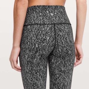 Lululemon High Times Leggings Luon Suited Jacquard Black and White